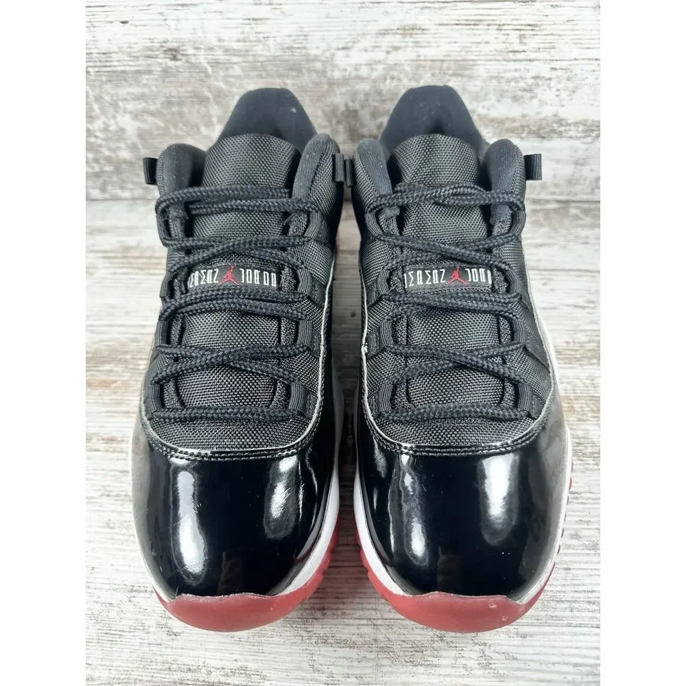 Men's Nike Air Jordan 11 XI Retro Low Bred Black/White/Red Sz 10 EUC!!
